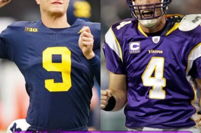 BREAKING NEWS: No cameras. No reporters. But one source confirms: Brett Favre appeared at the Vikings’ TCO Performance Center. He didn’t bring a football, didn’t seek attention — only carried a cold stare and a past that refuses to sleep. Inside a closed room, he met with J.J. McCarthy. No one knows what was said, but after that meeting, McCarthy trained with a different fire in his eyes. The entire team suddenly fell quiet, focused, as if something was about to awaken. And then a question began to echo through the halls: Did the Vikings just awaken a warrior spirit thought long buried? And if Brett Favre truly is back, then…