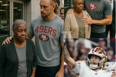 BREAKING: 78-Year-Old Black Woman Humiliated at Bank, 49ers Star George Kittle Steps In — His Powerful Response Sparks National Debate About Dignity and Justice. A heartbreaking incident at a Bay Area bank left a 78-year-old black woman in tears after being humiliated by an employee. But just when hope seemed lost, 49ers quarterback George Kittle happened to witness the moment — and his next actions stunned everyone. From confronting the bank manager to escorting her out with respect and compassion, George Kittle’s actions are now being hailed as a shining example of leadership that goes beyond football.