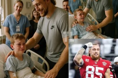 HEARTBREAKING: Boy Battling Brain Tumor Only Asked for a Call – George Kittle Showed Up at His Hospital Bed Instead… An 11-year-old boy fighting a deadly brain tumor had just one final wish—to speak to his idol, George Kittle. But when the 49ers tight end saw the message, what he did next stunned the entire hospital. Witness the heartwarming moment that’s now going viral, and discover why fans are calling Kittle a real-life superhero.