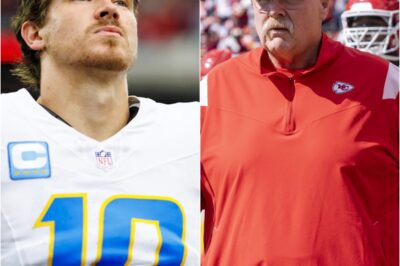 Andy Reid set social media on fire after accusing referees of favoritism toward the Chargers, blasting the decision not to eject Teair Tart for his hit on Travis Kelce as “unacceptable.” Reid fumed: “The Chargers didn’t deserve to win this game — they should be ashamed of it. This is an insult to the integrity of the league.” In response, Justin Herbert fired back with just five words that left Reid red-faced with anger..