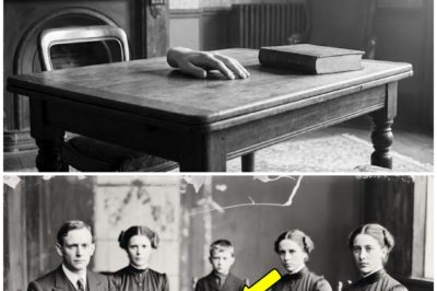 A common portrait from 1897 — until zooming in reveals a hand on the table that shouldn’t be there