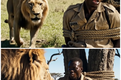 (VIDEO) Lion Discovers Ranger Tied in the Savannah, Then Does the Unthinkable!