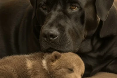 This dog raised an orphan bear cub, 2 years later, the bear returned and did the unthinkable